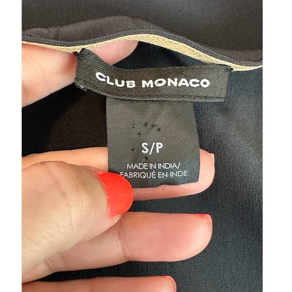 Club Monaco two tone cap sleeves silk sequin short sleeves blouse size Small - Picture 5 of 11